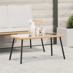 Sonata H Масичка за кафе Кафяв и черен 90 x 45 x 43 см - Градински маси