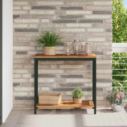 Sonata H Външна маса със съхранение Естествен и черен 80 x 35 x 75 cm - Градински маси