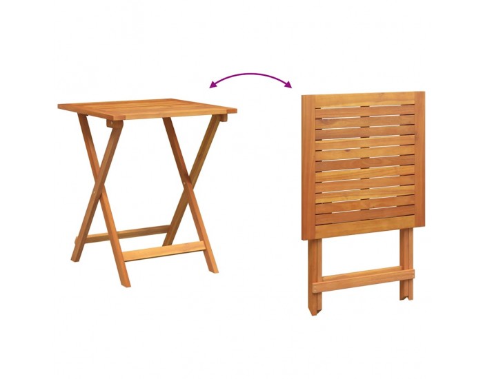 Sonata H Сгъваема градинска маса Естествен 60 x 60 x 72 cm