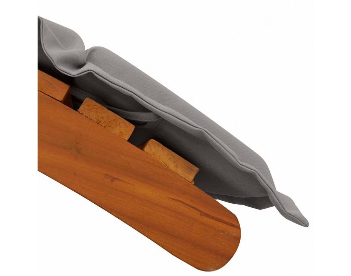 Sonata H Шезлонг 2 pcs Сив 184 x 55 x 64 см Масивна акациева дървесина