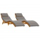 Sonata H Шезлонг 2 pcs Сив 184 x 55 x 64 см Масивна акациева дървесина