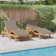 Sonata H Шезлонг 3 pcs Таупе 40 x 40 x 40cm Масивна акациева дървесина