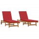 Sonata H Шезлонг 2 pcs Кафяво 63 x 199 x 85см Масивна акациева дървесина