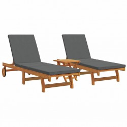 Sonata H Шезлонг 3 pcs Кафяво 40 x 40 x 40cm Масивна акациева дървесина - Шезлонги