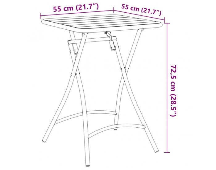 Sonata H Градинска маса Антрацит 55 x 55 x 73 см