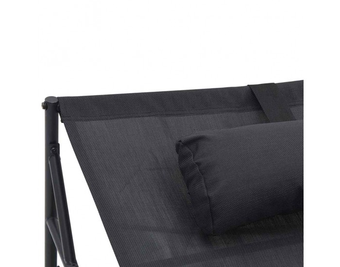 Sonata H Шезлонг Антрацит 200 x 74 x 73 см Текстилен, стомана