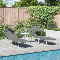 Sonata H Шезлонг 2-човек 2 pcs Сив 58 x 188 x 77см текстил - Шезлонги