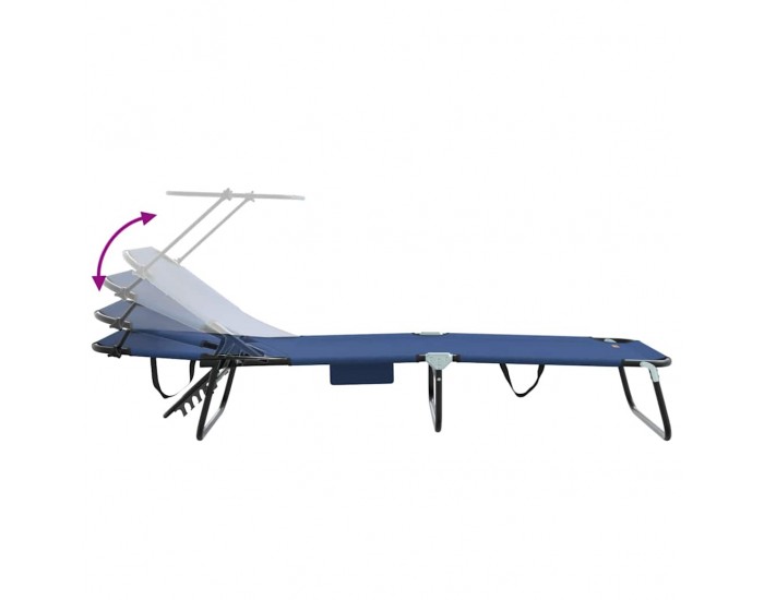 Sonata H Сгъваем шезлонг 2-човек 2 pcs Синьо 56 x 190 x 81cm текстил