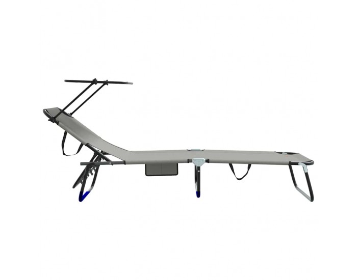 Sonata H Сгъваем шезлонг с възглавница 2 pcs Сив 56 x 190 x 81cm текстил