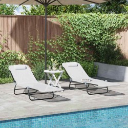 Sonata H Сгъваем шезлонг 2-човек 2 pcs Крем 182 x 55 x 85.5 см Textilene - Шезлонги