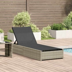 Sonata H Шезлонг с възглавница 1-човек Бежово 60 x 200 x 27см полиратан - Шезлонги