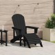 Sonata H Стол Adirondack с подложка за крака Черен HDPE