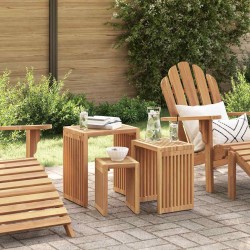 Sonata H Комплект от странични масички 3 pcs Кафяво 33 x 44.5 x 51 см - Градински маси