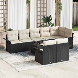 Sonata H Комплект от 8 части градински диван с възглавници Brown Poly Rattan - Комплекти за външни условия