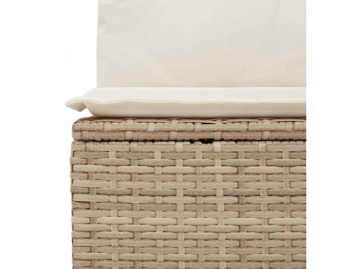 Комплект от 9 Части Градински Диван с Възглавници Кафяв Поли Ратан