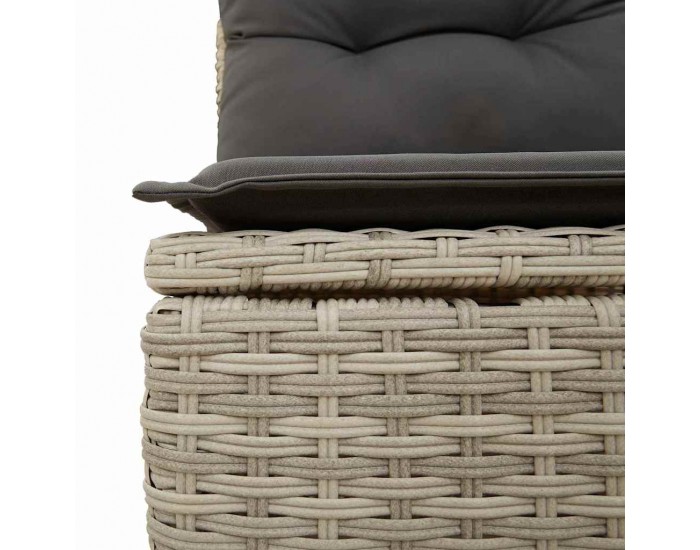 Комплект градински диван Sonata H с възглавници светлосив полиратан