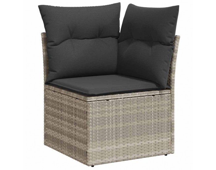 Комплект градински диван Sonata H с възглавници светлосив полиратан