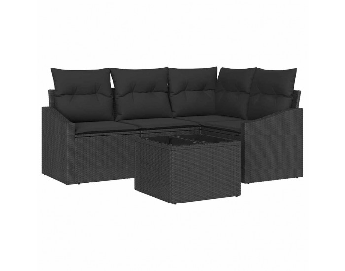 Sonata H Комплект от 5 градински дивани с възглавници бежов поли ратан