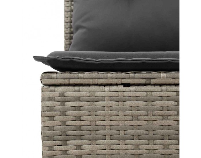 Sonata H Шезлонг комплект с възглавници на - 9 часа, сив полиратан