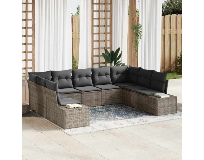 Sonata H Шезлонг комплект с възглавници на - 9 часа, сив полиратан