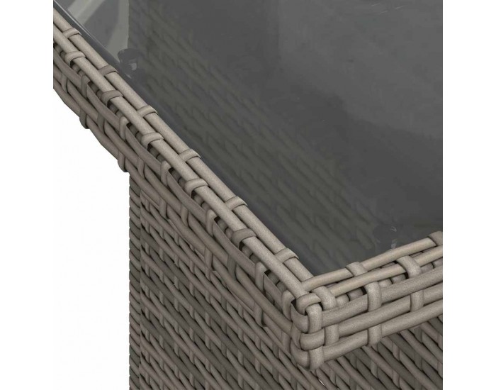 Комплект градински дивани Sonata H от 10 части с възглавници в сив поли ратан