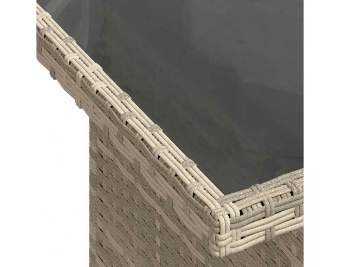 Комплект градински диван Sonata H от 10 части с възглавници светлосив полиратан