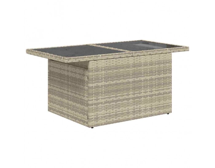 Комплект градински диван Sonata H от 10 части с възглавници светлосив полиратан