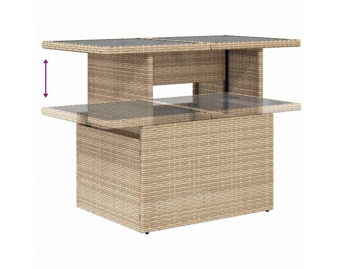 градински диван комплект Sonata H с възглавници бежов полиротан