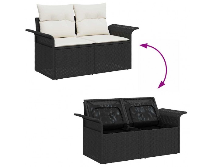 Комплект градински диван Sonata H от 5 части с възглавници кафяв полиратан