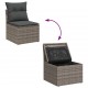 Комплект от 5 части градински диван Sonata H с възглавници черен полирано ратан