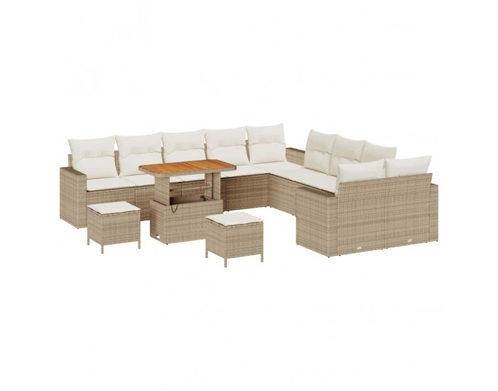 Sonata H Градински Софа Комплект 13 pcs бежово и кремаво 90 x 55 x 71 cm