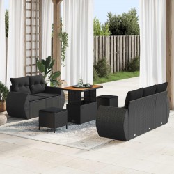 Sonata H Градински Софа Комплект 8 pcs Черно 90 x 55 x 71 cm - Градински Дивани и Пейки