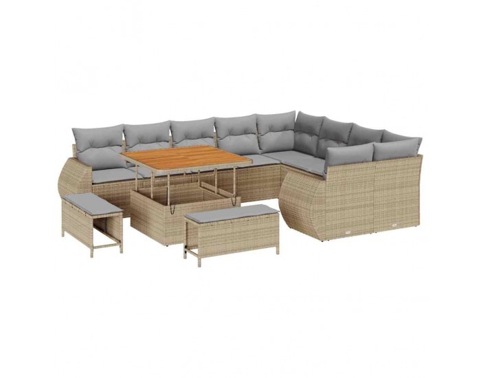 Sonata H Градински Софа Комплект 12 pcs бежово и светлосиво