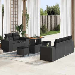 Sonata H Градински Софа Комплект 8 pcs Черно 90 x 55 x 71 cm - Градински Дивани и Пейки