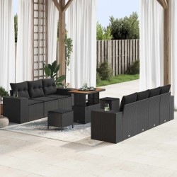 Sonata H Градински Софа Комплект 10 pcs Черно 90 x 55 x 71 cm - Градински Дивани и Пейки