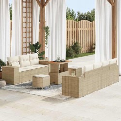 Sonata H Градински Софа Комплект 10 pcs Бежов и кремав 90 x 55 x 71 cm - Градински Дивани и Пейки