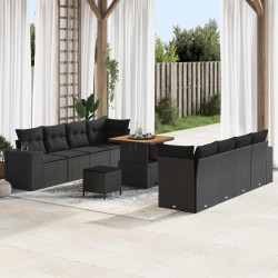 Sonata H Градински Софа Комплект 11 pcs Черно 80 x 80 x 71 cm - Градински Дивани и Пейки