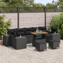 Sonata H Градински Софа Комплект 10 pcs Черно 90 x 55 x 71 cm - Градински Дивани и Пейки