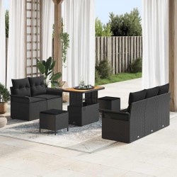 Sonata H Градински Софа Комплект 8 pcs Черно 90 x 55 x 71 cm - Градински Дивани и Пейки
