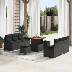 Sonata H Градински Софа Комплект 9 pcs Черно 80 x 80 x 71 cm - Градински Дивани и Пейки