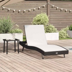 Sonata H Шезлонг с маса 2 pcs Черен 40 x 40 x 40.5 см полиратан - Шезлонги
