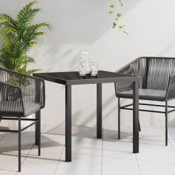 Sonata H Градинска маса Черно 80 x 80 x 73 см Масивна тикова дървесина - Градински маси