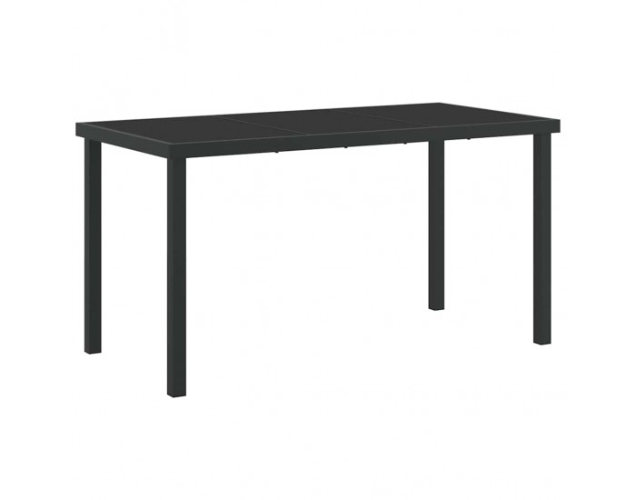 Sonata H Градинска маса Черно 140 x 80 x 73 см Масивна тикова дървесина