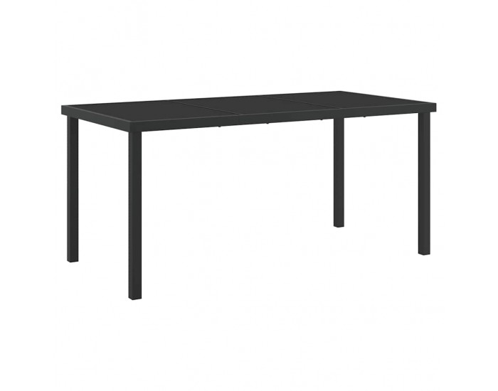 Sonata H Градинска маса Черно 160 x 80 x 73 см Масивна тикова дървесина