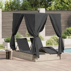 Sonata H Двуетажно шезлонг с покрив Светлосиво 205 x 129 x 200 см - Легла