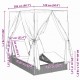 Sonata H Двуетажно шезлонг с покрив Сив 205 x 129 x 200 см PE ратан