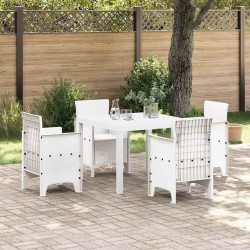 Sonata H Градинска маса Бяло 100 x 100 x 73 см полиратан - Градински маси