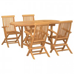 Sonata H Комплект за хранене в градината 5 pcs Кафяво 160 x 80 x 75 cm - Градински маси