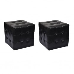 Табуретки-куб, черни – 2 бр. - Табуретки