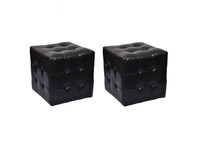 Табуретки-куб, черни – 2 бр. -